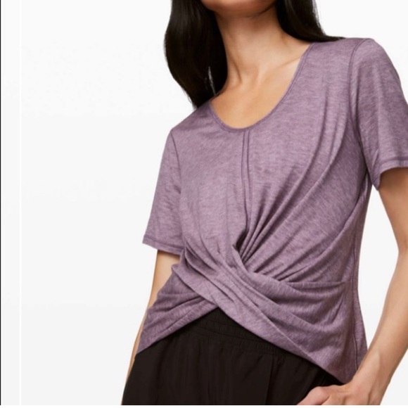 Lululemon, purple twist shirt lilac/heather mulberry size 6 - Picture 2 of 9